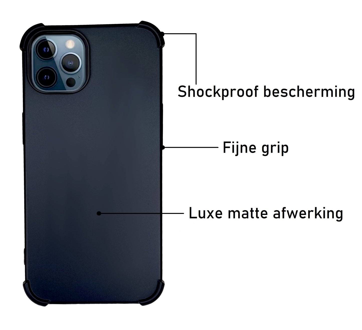 Anti Shock Hoesje Geschikt Voor iPhone 14 - Zwart