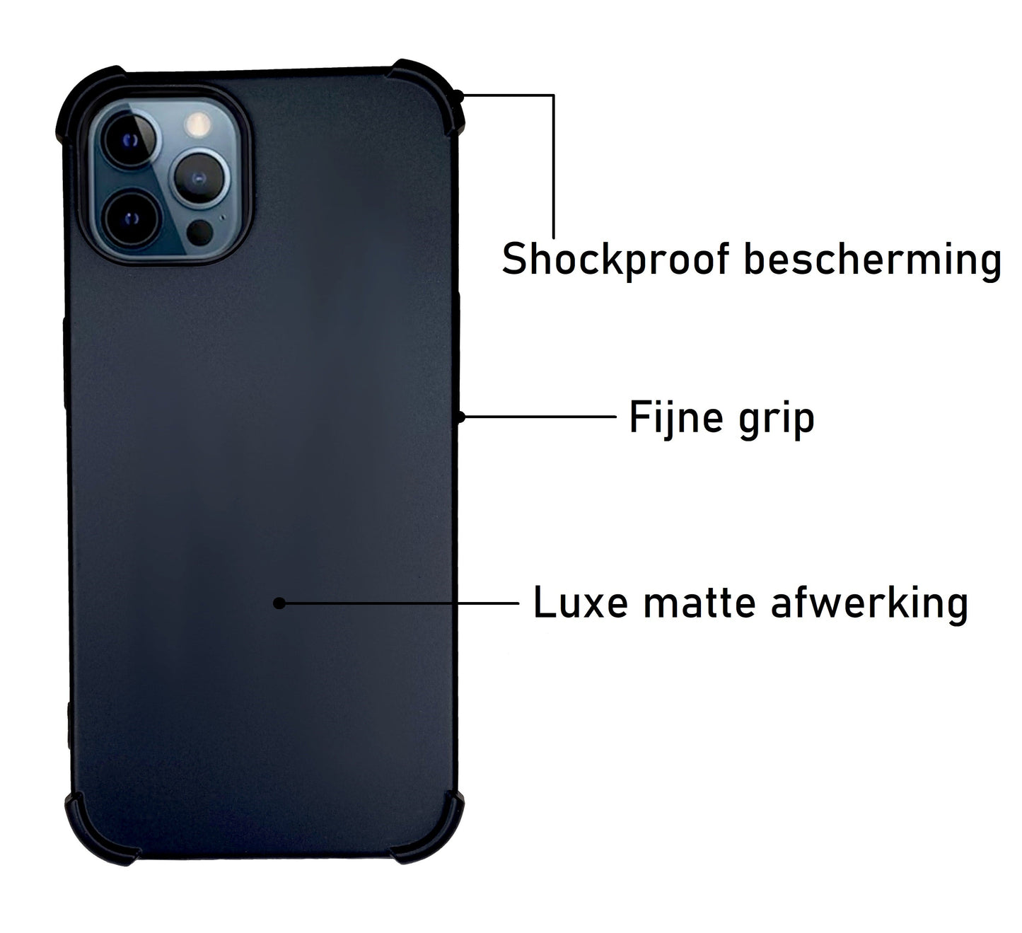 Anti Shock Hoesje Geschikt Voor iPhone 13 - Zwart