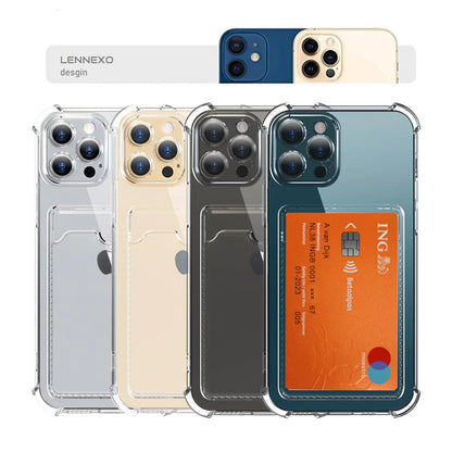 Siliconen ShockProof Hoesje Met Pashouder Geschikt Voor iPhone 14 Pro Max